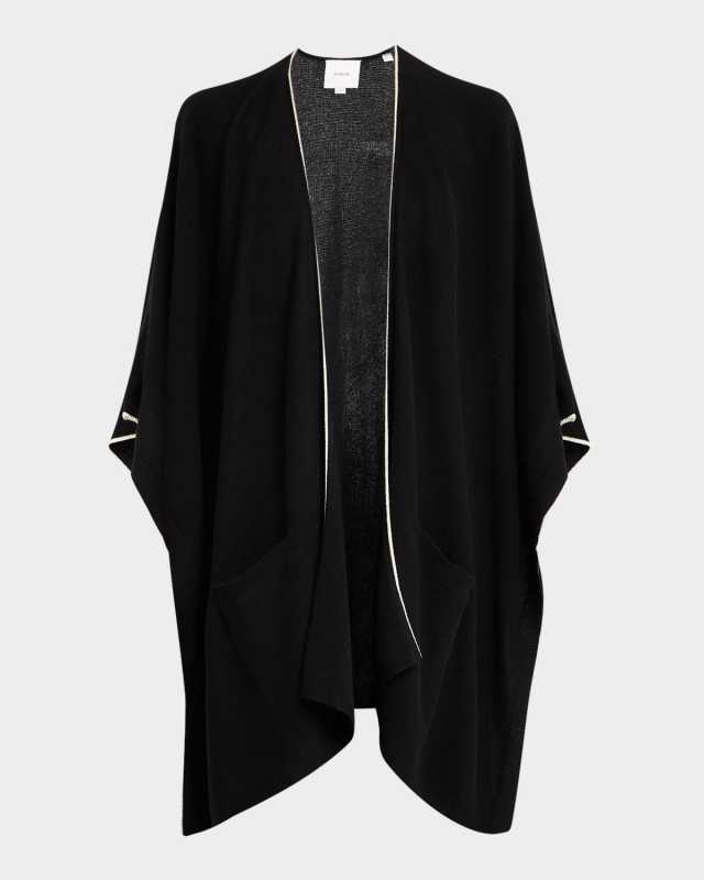 Cashmere Tipped Cape with Pockets